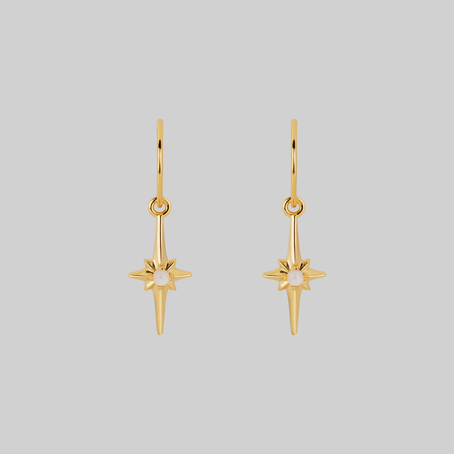 star flare opalite hoop earrings gold