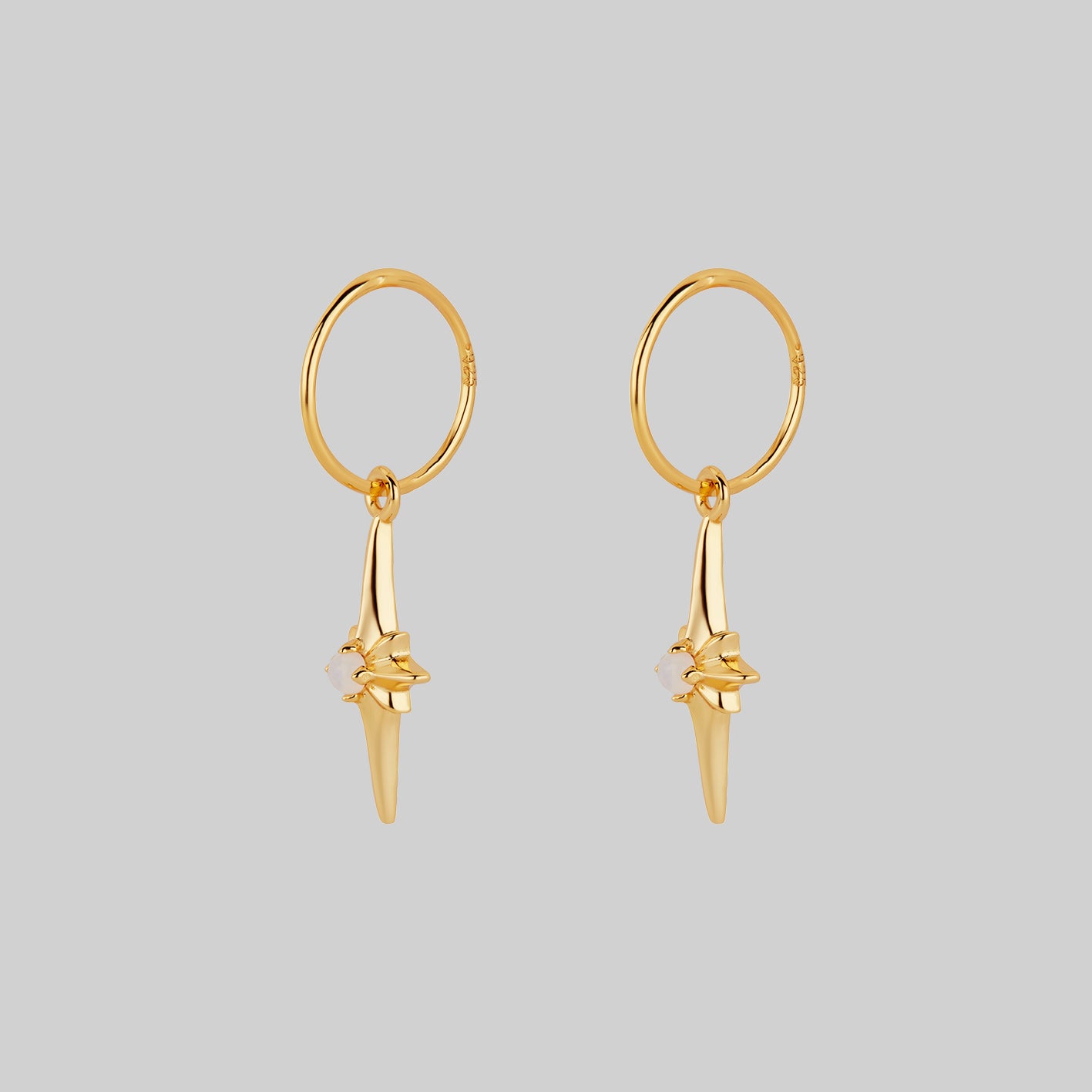 star flare opalite hoop earrings gold