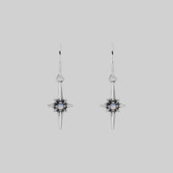 star flare opalite hoop earrings silver