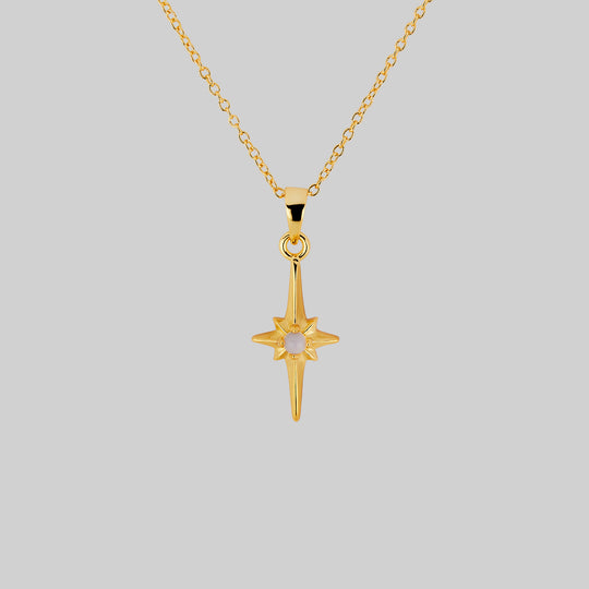 NOVA. Star Flare Opalite Necklace - Gold