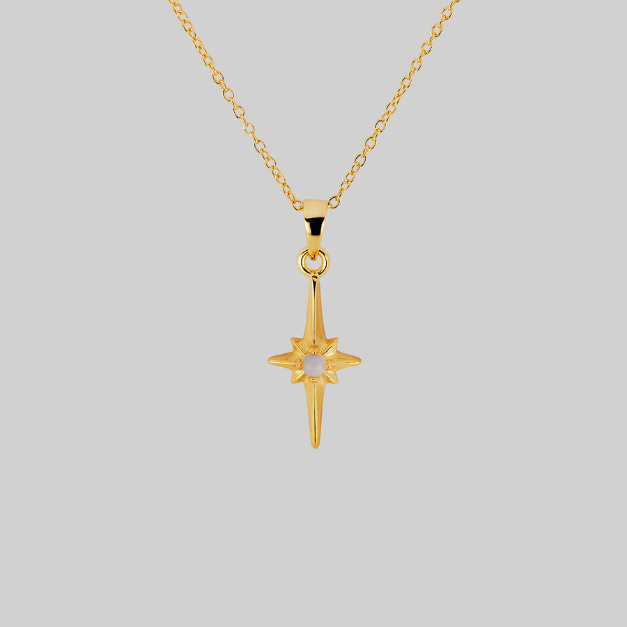 star flare opalite necklace gold