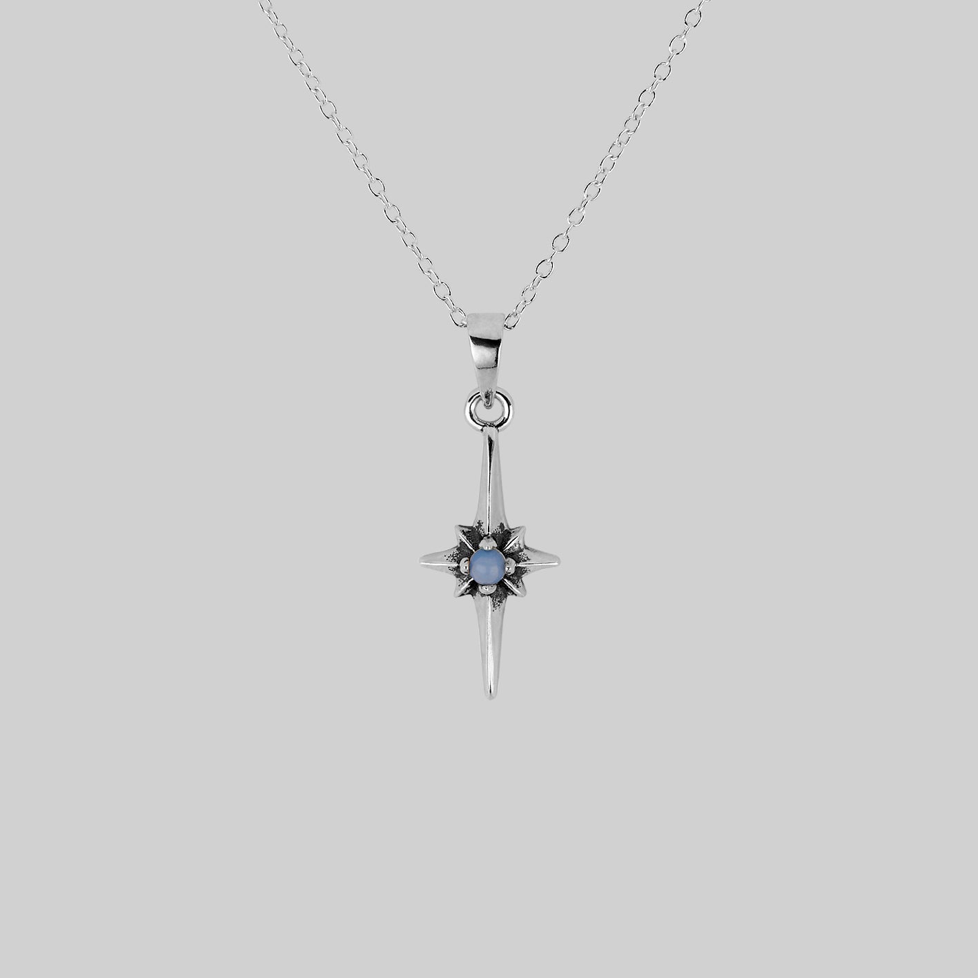 star flare opalite necklace silver