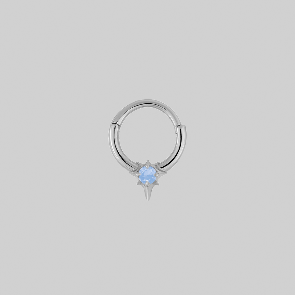 NOVA. Star Flare Opalite Septum Clicker Ring - Silver