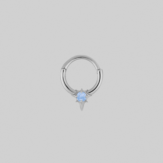 NOVA. Star Flare Opalite Septum Clicker Ring - Silver