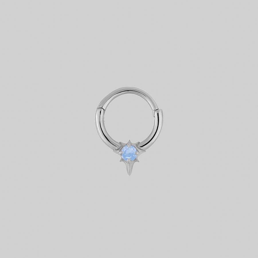 NOVA. Star Flare Opalite Septum Clicker Ring - Silver