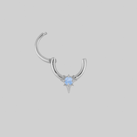 NOVA. Star Flare Opalite Septum Clicker Ring - Silver