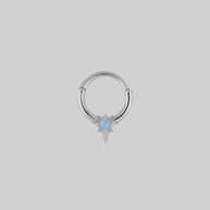 nova star flare gemstone septum clicker ring silver