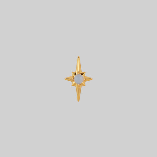 PIXI. Clawed Heart Gemstone Stud Earring - Gold