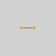 gold titanium nipple bar with balls on each end