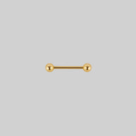 Gold titanium nipple bar 14mm