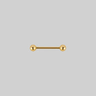 Gold titanium nipple bar 16mm