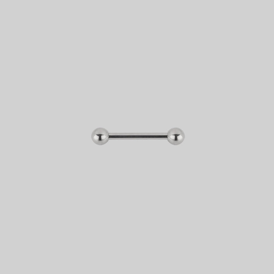 Titanium Nipple Bar - Silver Silver titanium nipple piercing barbell 14mm