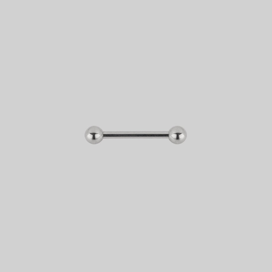 Titanium Nipple Bar - Silver Silver titanium nipple piercing barbell 16mm