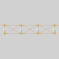 cross chain and pearl skull charm choker