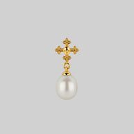 cartilage stud earring with pearl drop