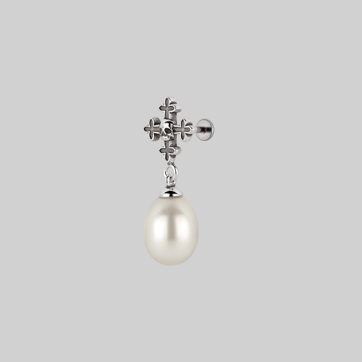 medieval cross stud earring