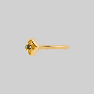 gothic quatrefoil dainty abalone shell ring gold
