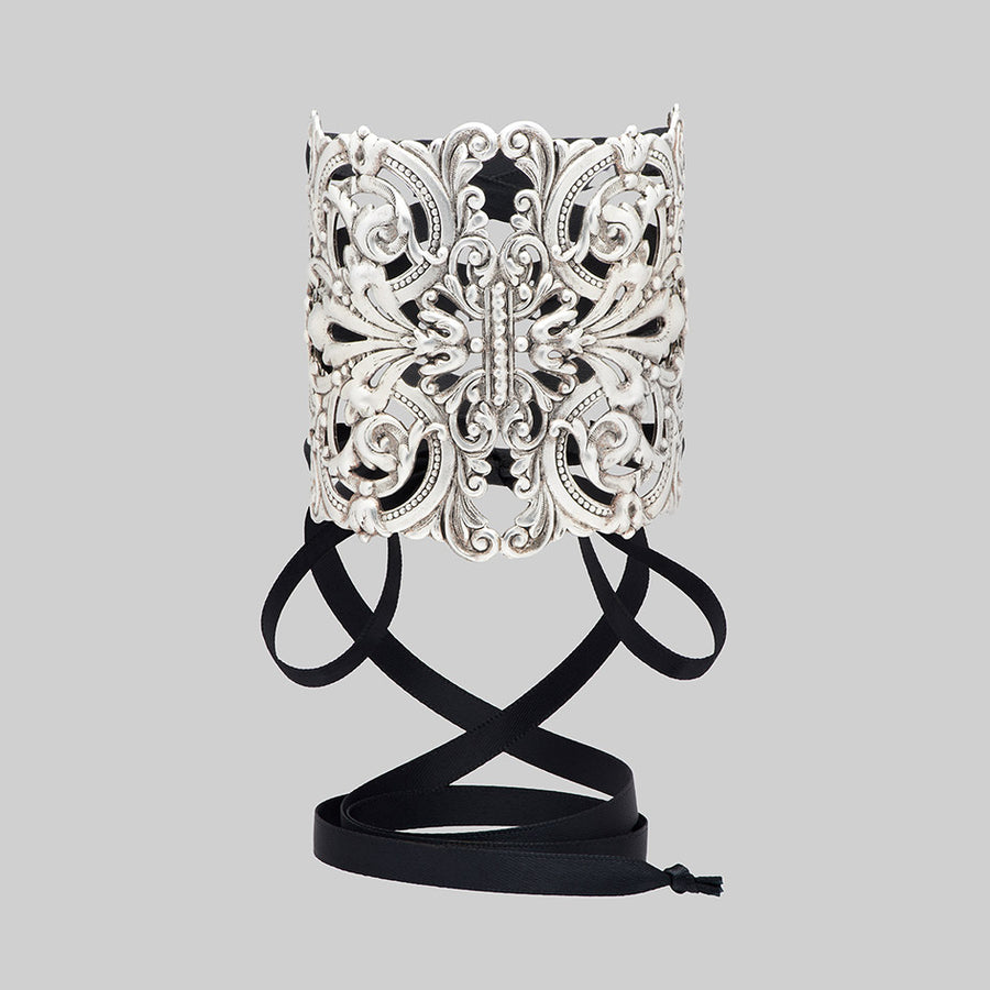 REGINA. Grand Baroque Corset Cuff - Silver