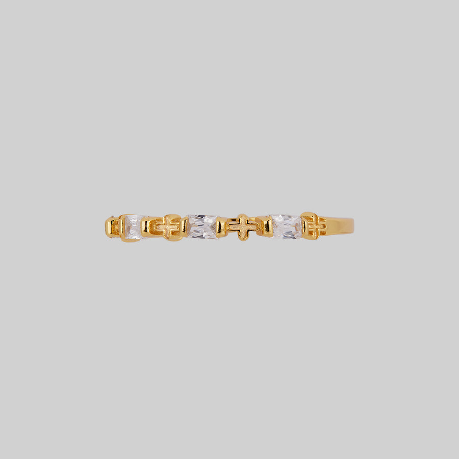 RENE. Gothic Cubic Zirconia Band Ring - Gold gothic cubic zirconia band gold ring