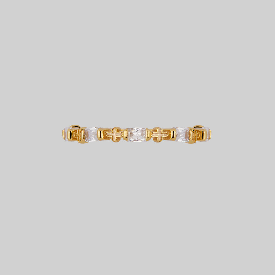 gothic cubic zirconia band gold ring