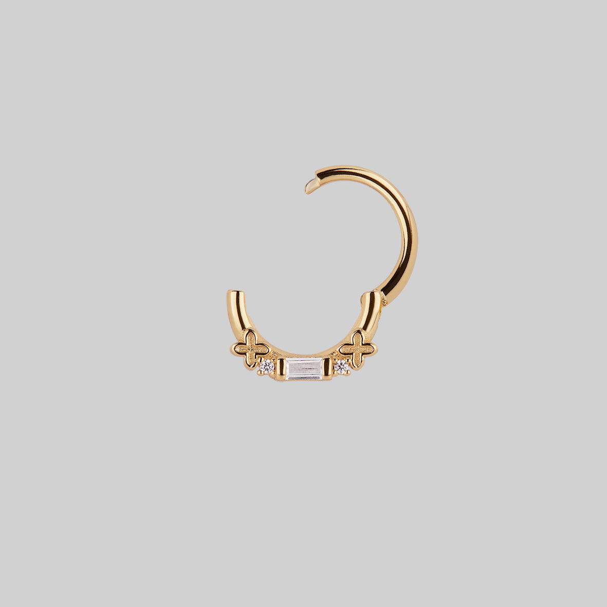 gothic cubic zirconia septum clicker ring gold