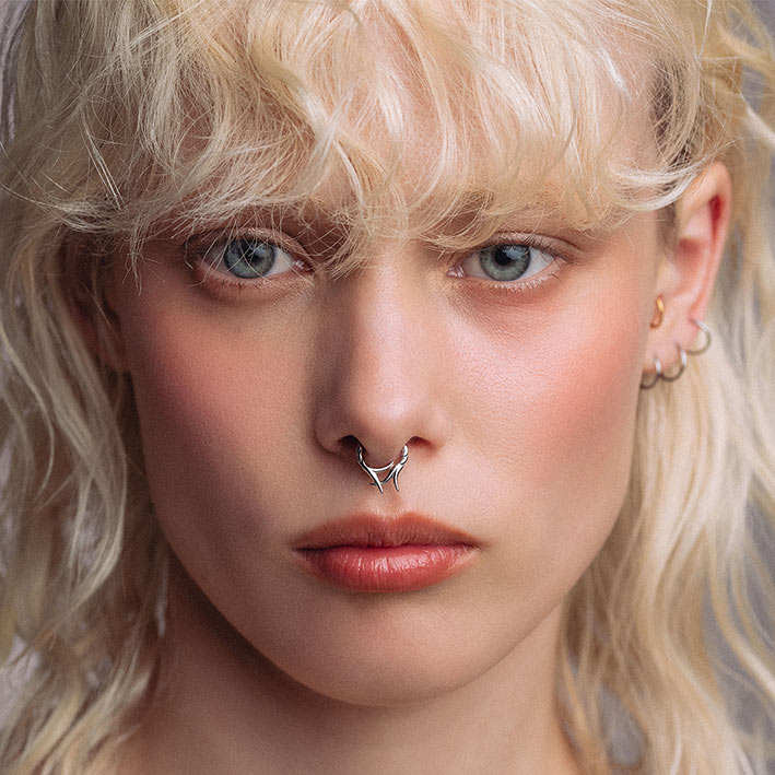 ABANDON. Intertwined Roots Septum Clicker Ring - Silver ABANDON. Intertwined Roots Septum Clicker Ring - Silver