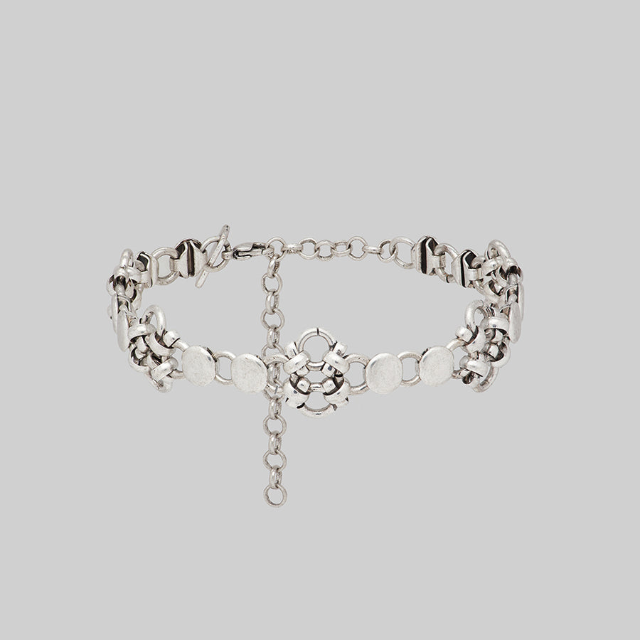 knotwork chainmail chunky bracelet silver