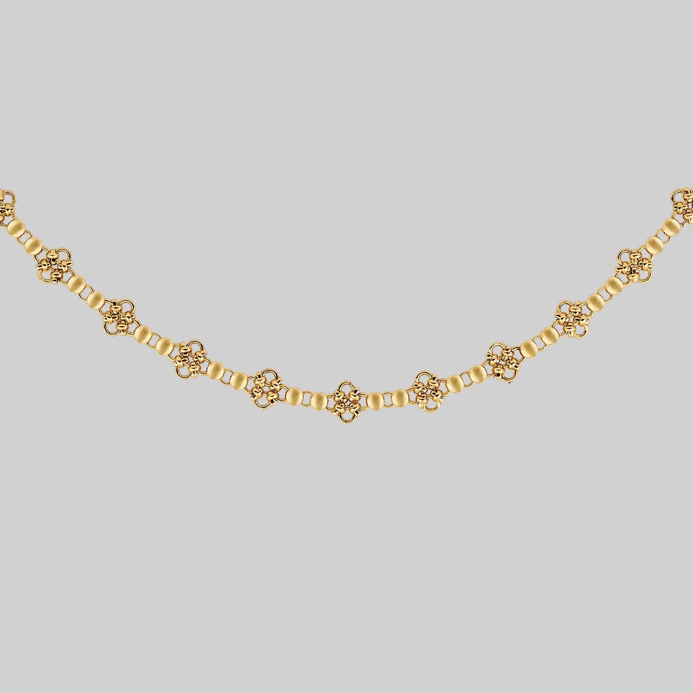gold chainmail knotted chain necklace
