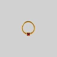 cabochon garnet stone set septum clicker ring