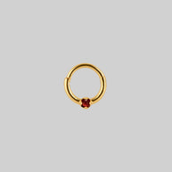 cabochon garnet stone set septum clicker ring  