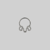 dainty snake septum daith forward helix clicker ring silver