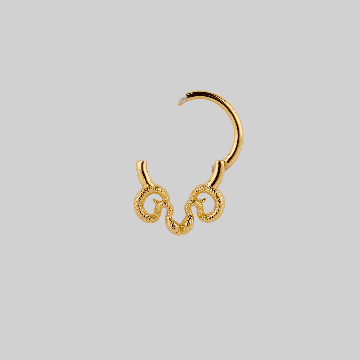 dainty snake septum daith forward helix clicker ring gold open