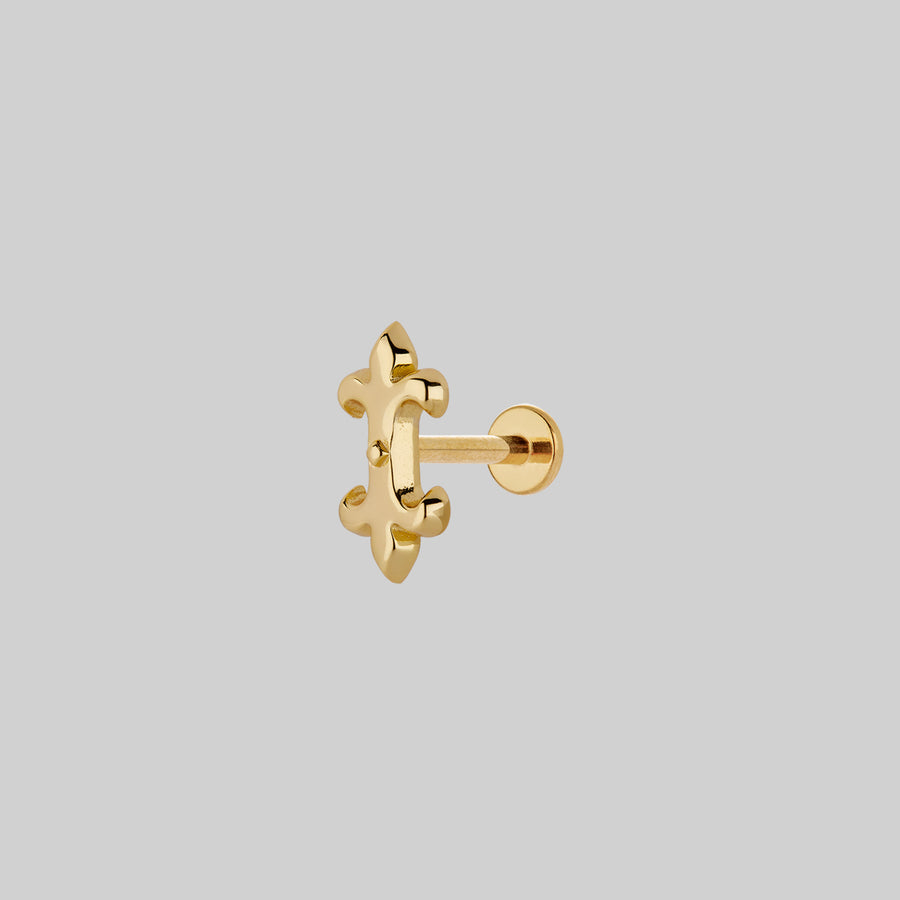 SHIELD. Medieval Stud Earring - Gold medieval style gothic stud gold earring
