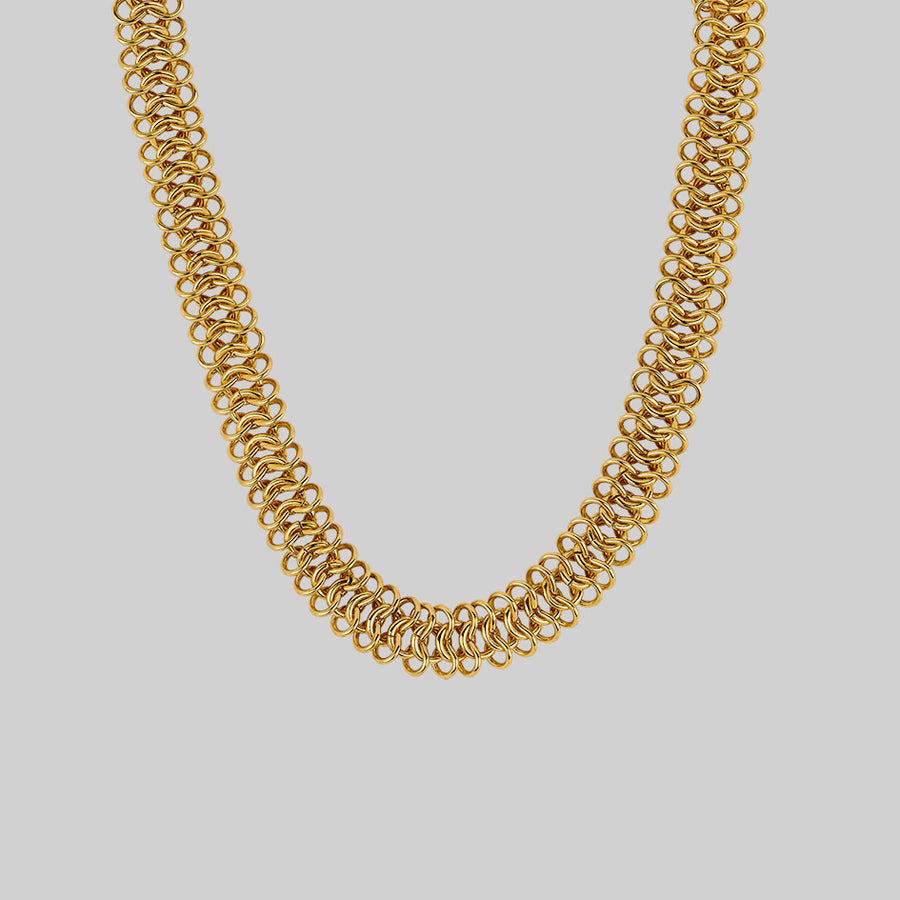 SPINOUS. Chunky Woven Link Chain - Gold