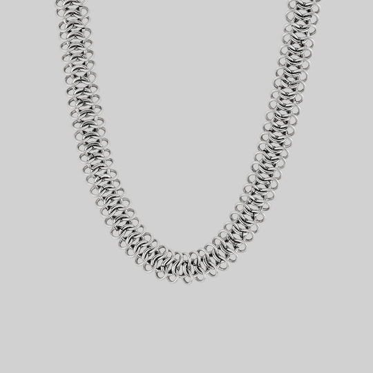 SPINOUS. Chunky Woven Link Chain - Silver