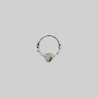 natural green gemstone heart septum clicker ring