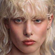 heart gemstone silver septum hoop