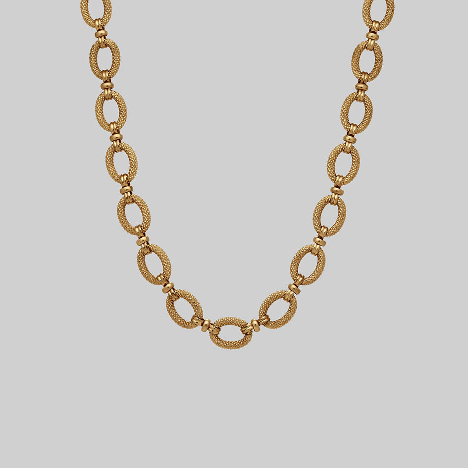 Gold snakeskin textured chunky chain necklace