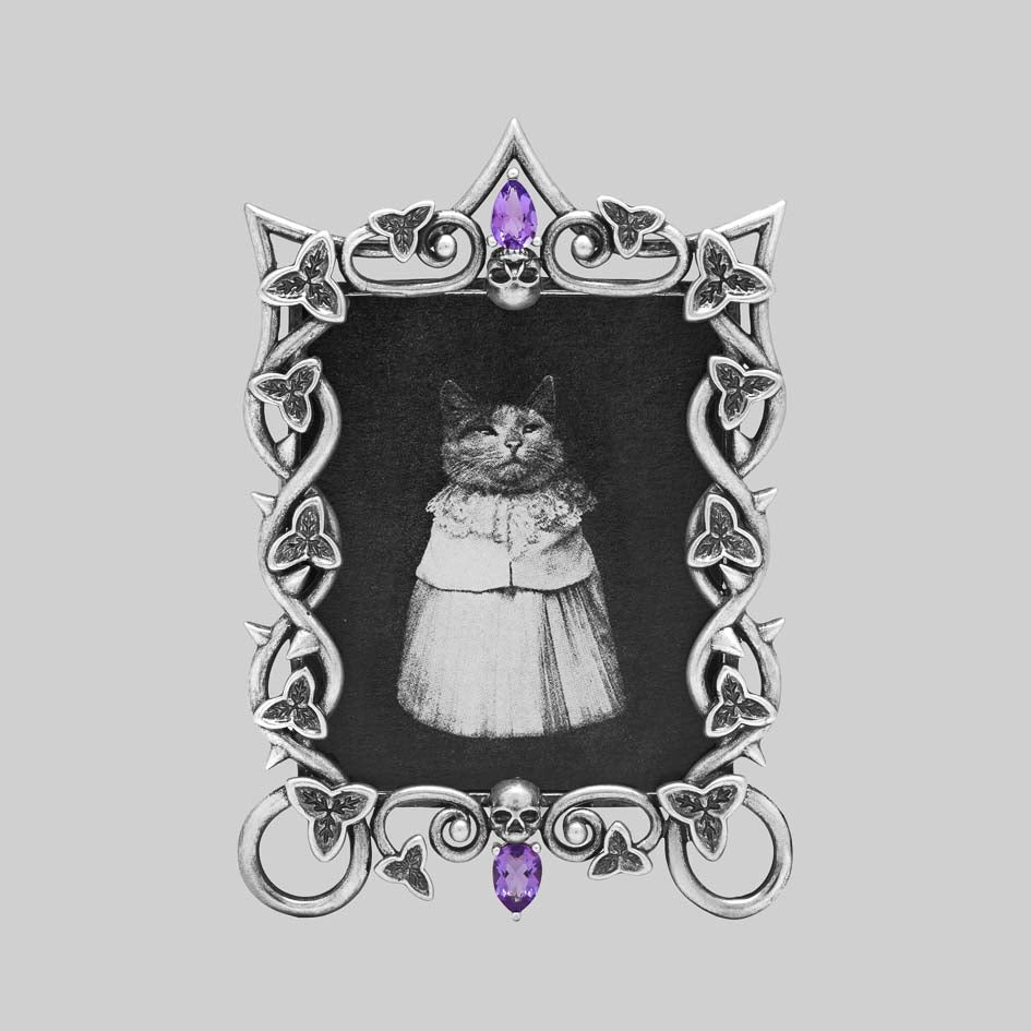 Silver gothic Victorian amethyst inspired photo frame
