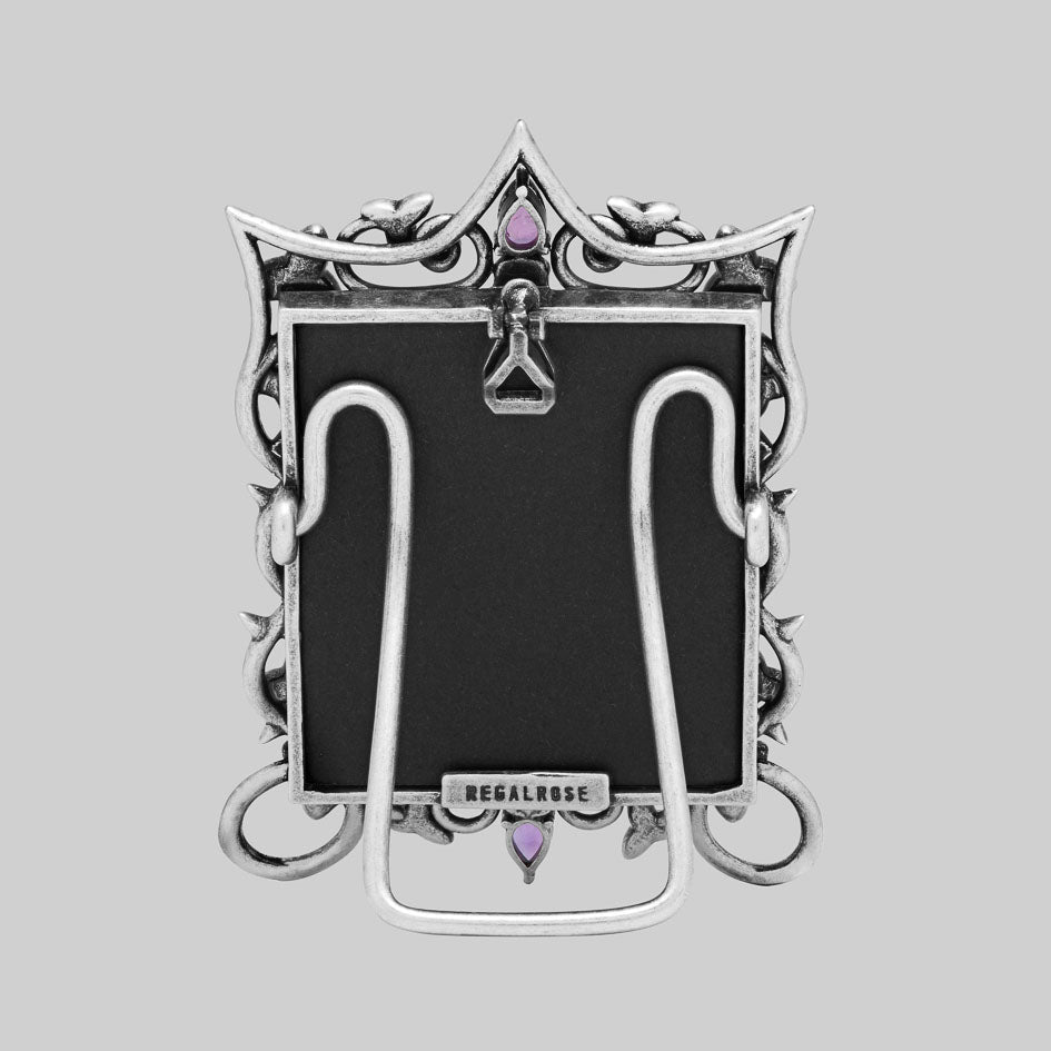 Silver gothic amethyst Victorian inspired mini photo frame