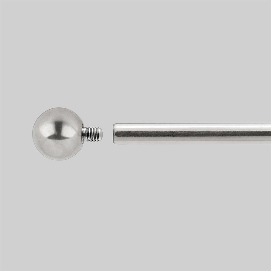 Titanium Belly Bar - Silver Silver piercing bar and ball