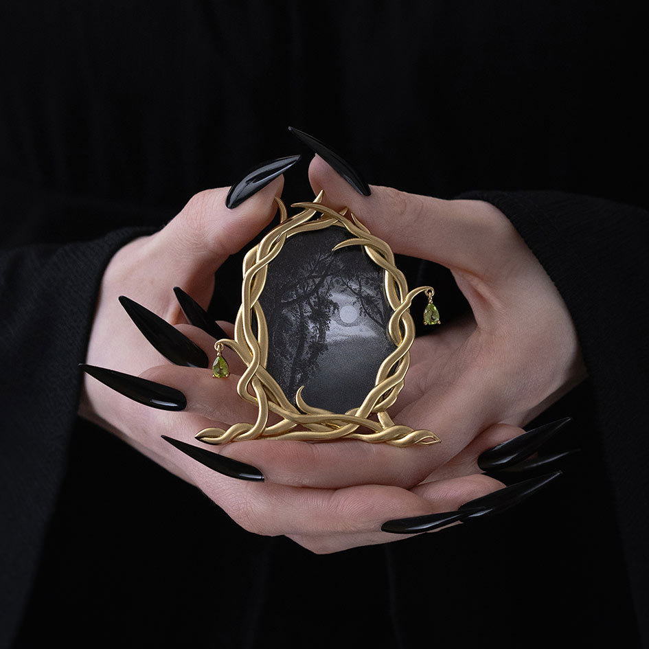 Swamp roots gold gothic forest mini photo frame