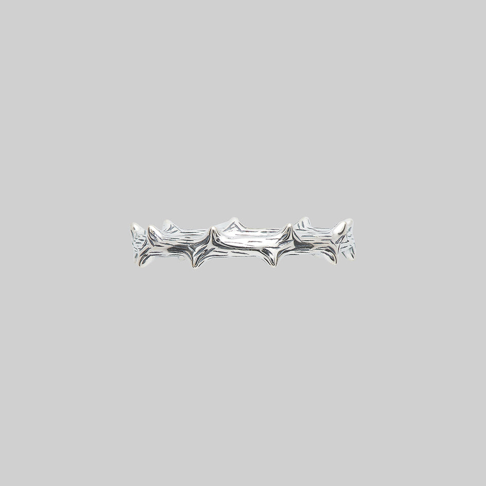 silver thorn basic stacking ring