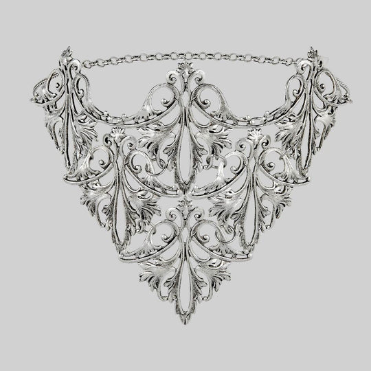 THALASSA. Ornate Cascading Choker - Silver