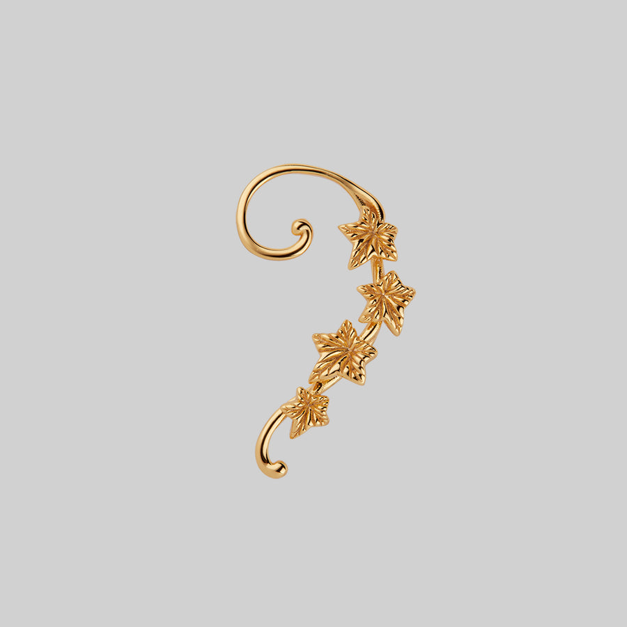 climbing ivy ear stud gold