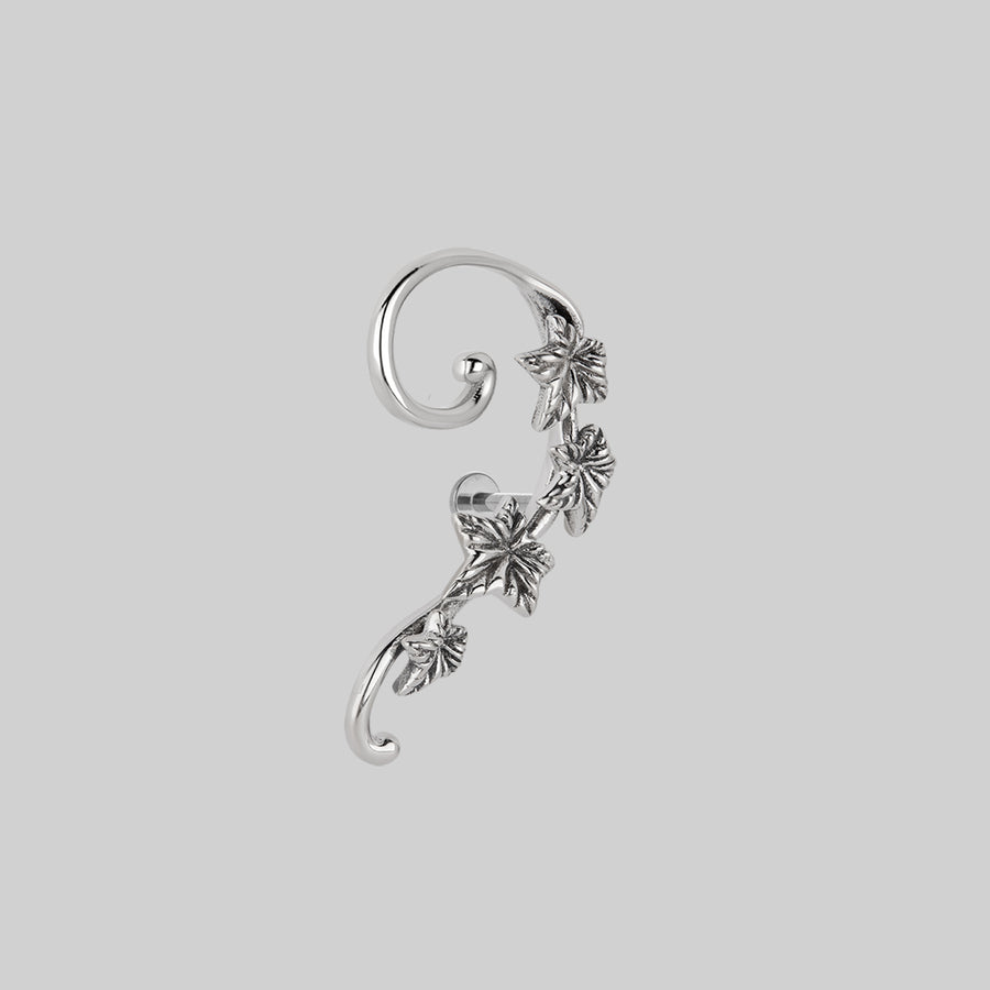 THORA. Climbing Ivy Ear Stud - Silver climbing ivy ear stud silver