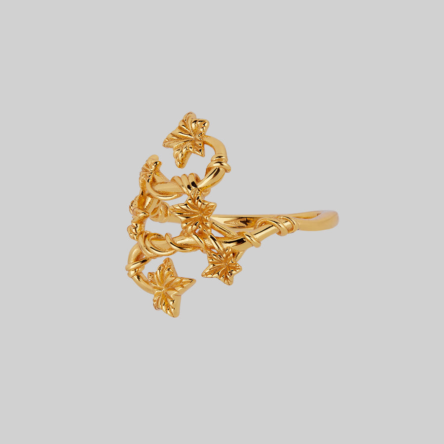 THORA. Climbing Ivy Ring - Gold climbing ivy ring gold