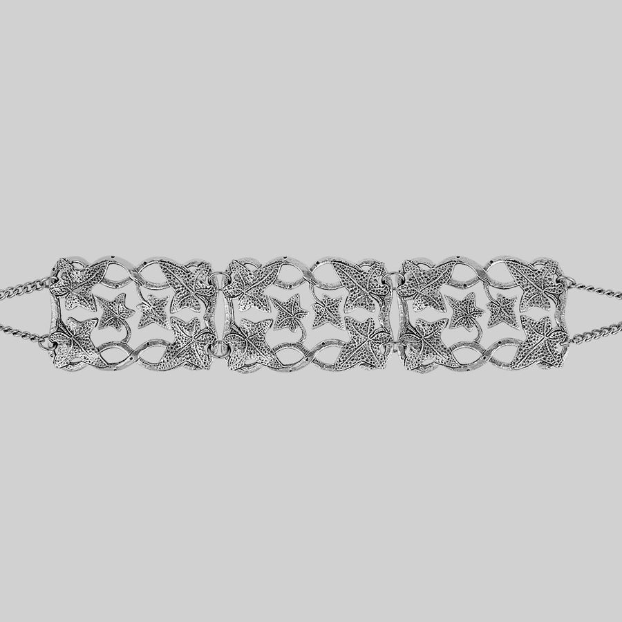 THORA. Climbing Ivy Wide Choker - Silver wide climbing ivy choker silver