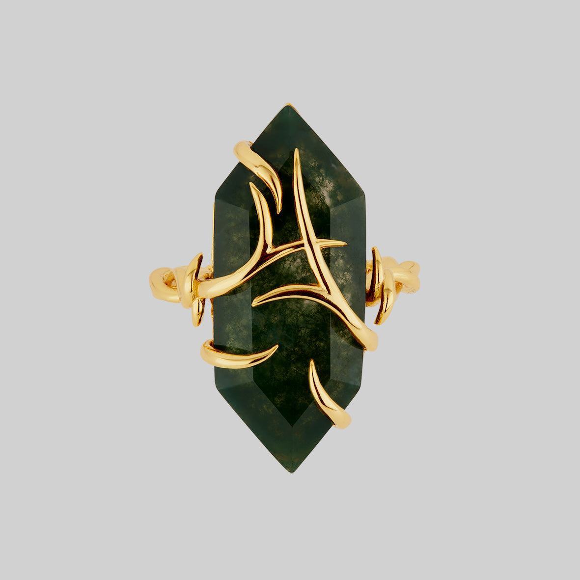 large natural green gemstone gold ring