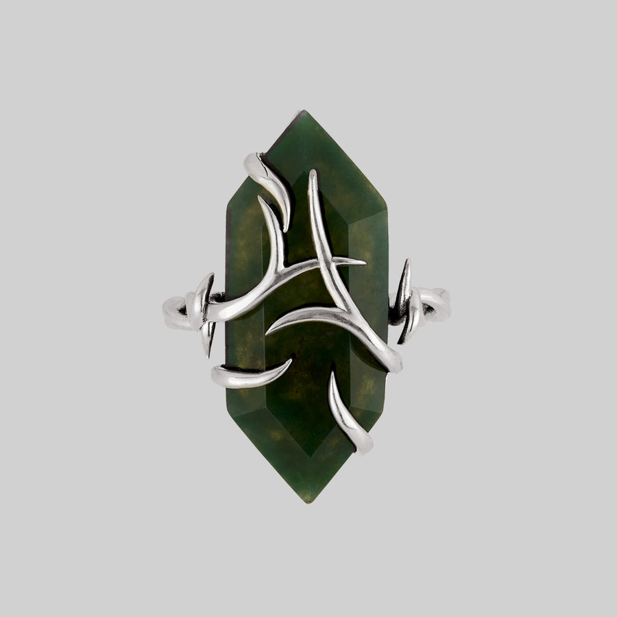 The Swamp Roots Gemstone Ring - Silver
